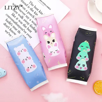 

Cute Snacks Style Kawaii Biscuits PU Pencil Cases for Boy Girls Pen Box High Capacity Pencil Bag School Office Stationery Supply
