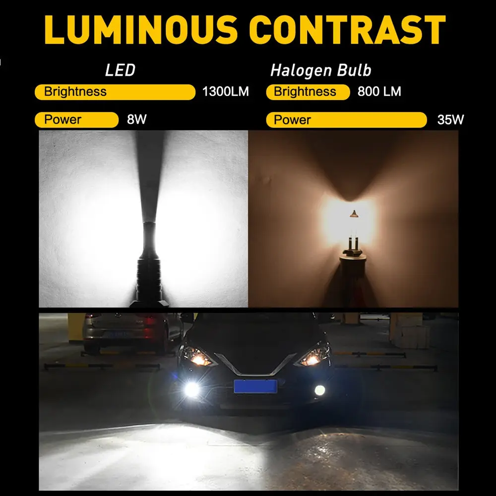 LED Light LED Bulb LED Fog Light Fog and Headlight Bulbs AUXITO 2pcs H27W/2 881 Cars LED Bulbs H27W H27 Led DRL Fog Lights 6000K White for Led Fog Driving Lamp Lights Auto Light 12V