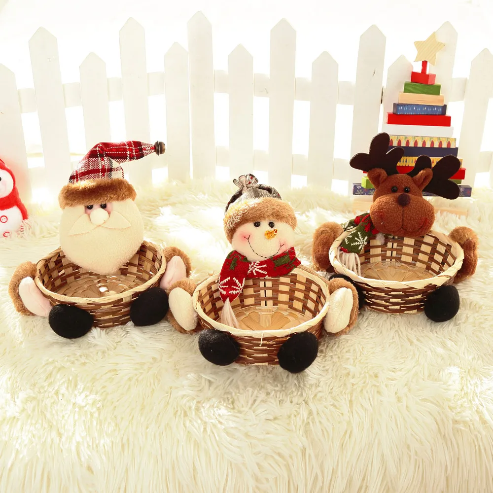 

Christmas Candy Storage Basket Decoration Santa Claus Storage Basket Gift christmas Decorations for Home Candy Storage Basket SE