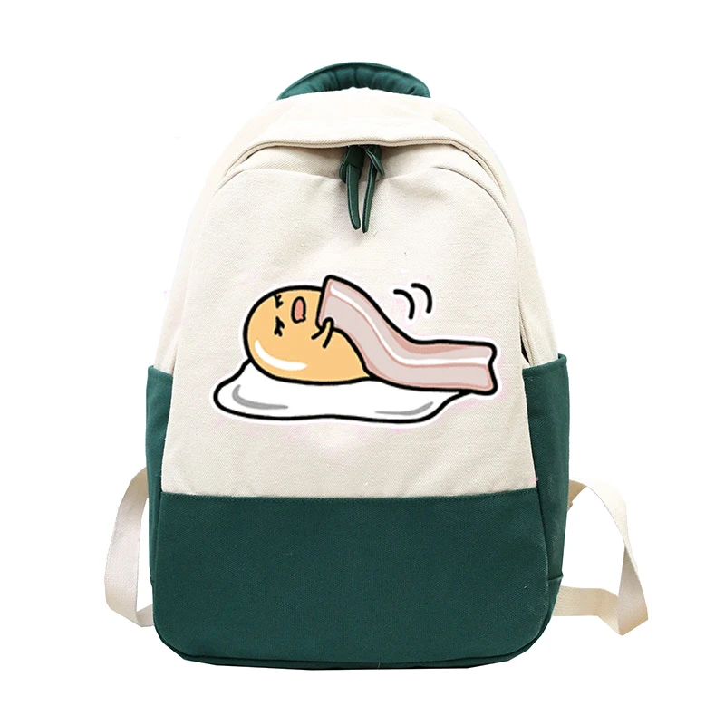 2 Японский стиль Gudetama холщовый рюкзак для женщин симпатичное яйцо принт дорожный Рюкзак Школьная Сумка для досуга для девочек-подростков сумка на плечо - Цвет: 2
