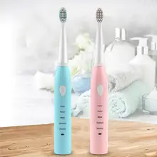 Brosse à dents électrique Rechargeable USB, 4 têtes de remplacement, 5 Modes de nettoyage, détartreur ultrasonique, nettoyeur de tartre, TSLM1, 1 ensemble