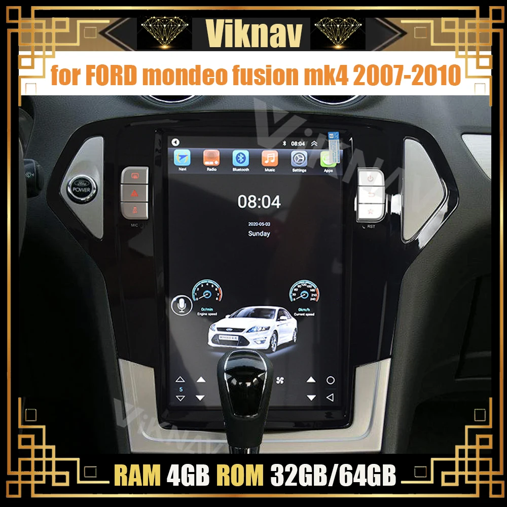 Вертикальный экран GPS радио плеер для Ford mondeo fusion mk4 2007 2008 2009 2010 DVD мультимедийный