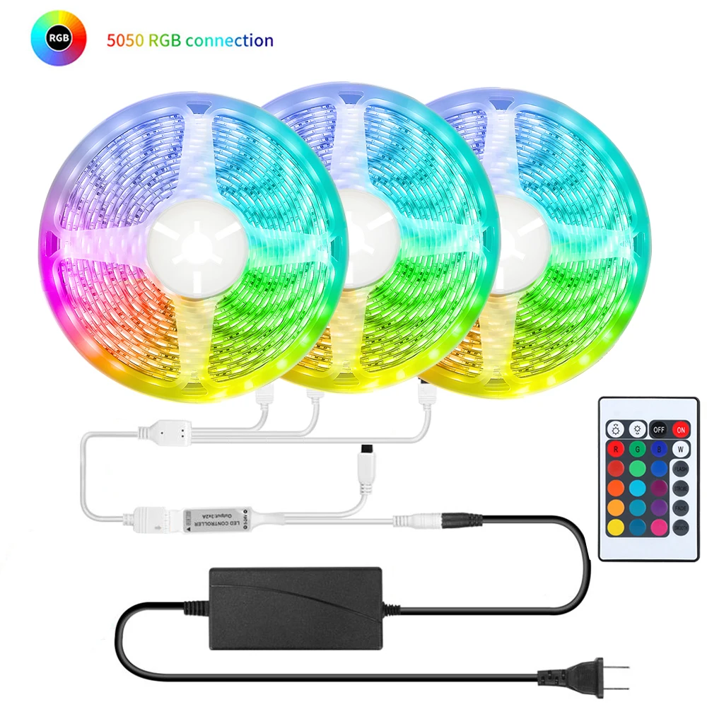 Светодиодная лента RGB SMD 5050 светодиодный светильник на заднюю панель гибкая 12 В с
