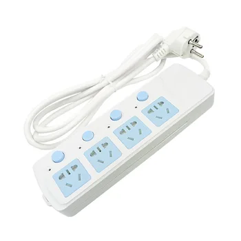

New Power Strip Extension Cord Socket 2.5M 4/8 AC Outlet Adapter Individual Switched EU/AU/UK Plug Fast Charging 16A 250W 3500W