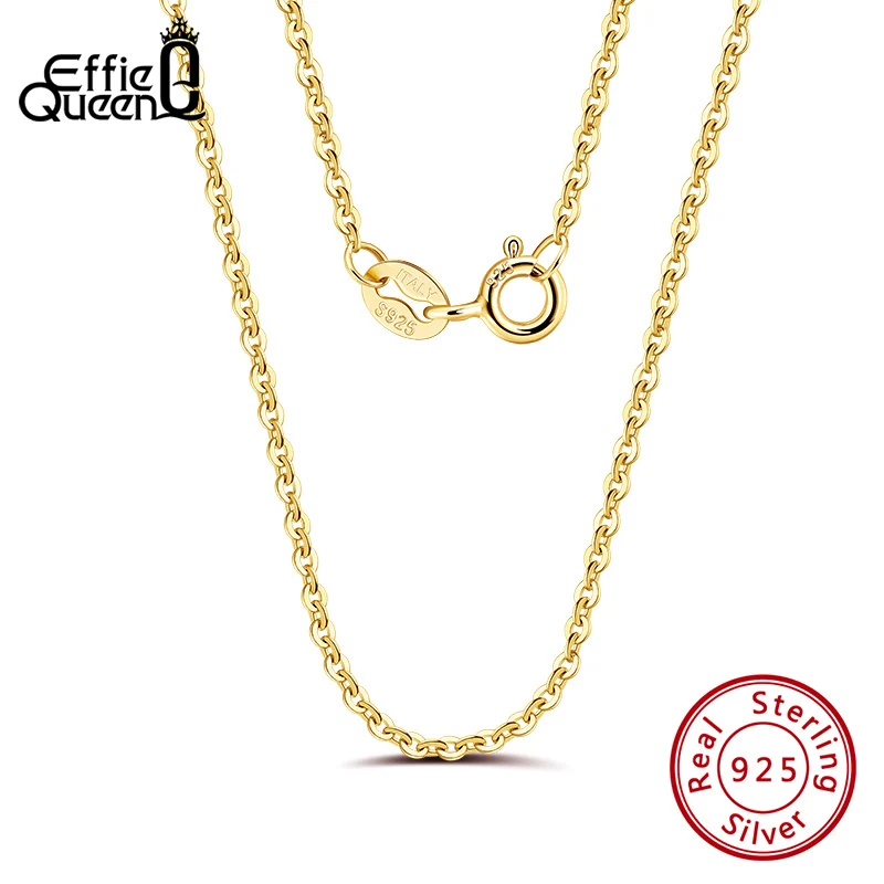 

Effie Queen Italian 925 Silver Cable Chain Necklace Multi-Color 45cmNecklace for Pendant Woman Man Jewelry Gift Wholesale SC06-G