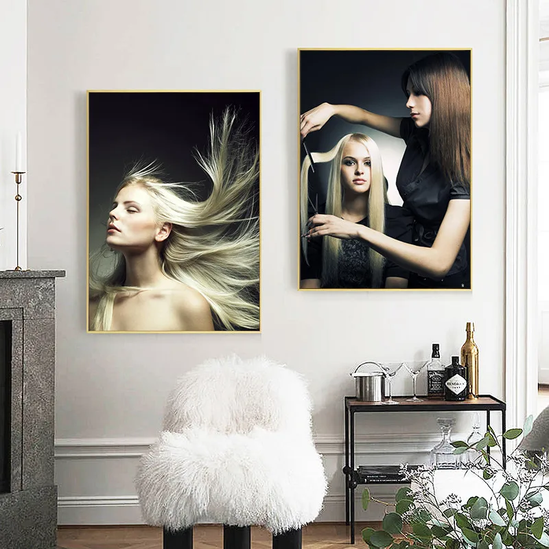 

Hair Hairdressing Barber Shop Salon Posters Pictures Canvas Wall Art Decorative Home Decor Paintings Living Room Decoration