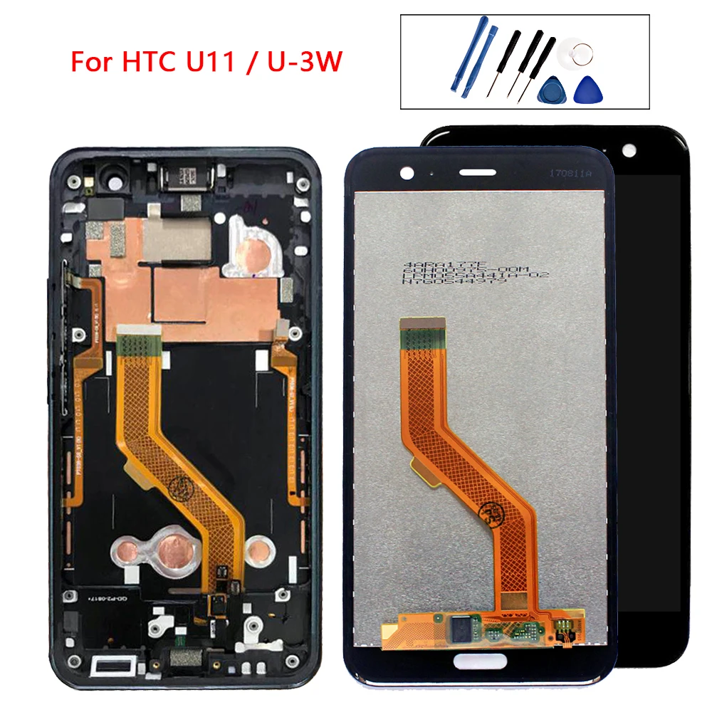100% протестированный 5 "для HTC U11 ЖК-дисплей сенсорный экран дигитайзер с рамкой в