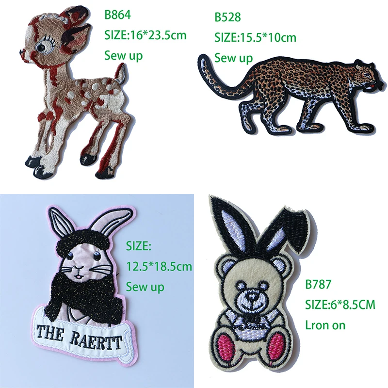 

Cute Small Animal Deer Cheetah Rabbit Patch for Clothing Sticker for Children Boy Girl DIY Patches T-shirt Heat Transfer Badges