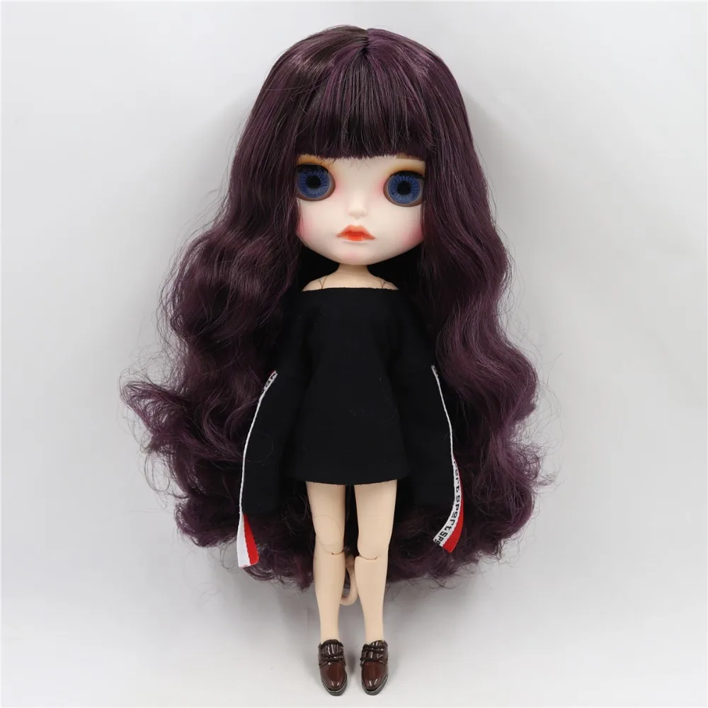 Saylor – Premium Custom Neo Blythe Doll with Purple Hair, White Skin & Matte Pouty Face 1