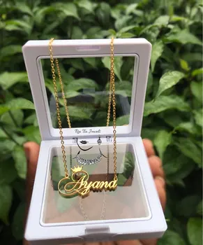 

Personalized Queen Corwn Name Necklaces For Women Nameplate Jewelry Stainless Steel Letter Necklace Bridesmaid Gifts Bijoux