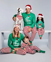 Christmas Family Pajamas Set Deer Family Matching Outfits Adults Kid XMAS PJs Cotton Party Sleepwear Snow Cartoon Nightwear