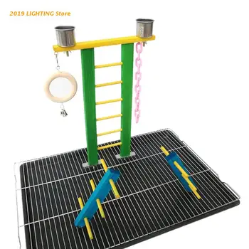

Parrot Climbing Ladder Ramp Wooden Playground Training Perch Platform Hanging