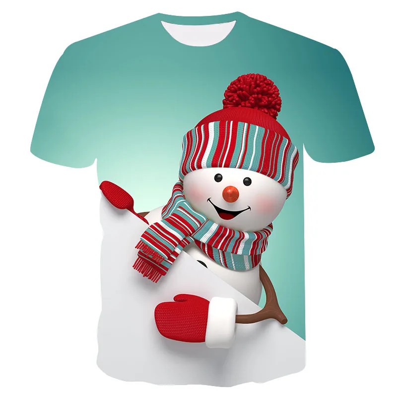 Free Shipping New Cute Snowman Series Stylish 3D Printed Men