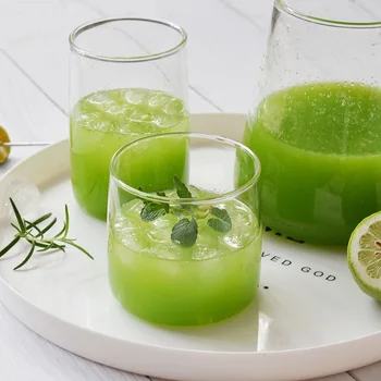 

Household Creative Transparent Glass High Borosilicate Heat Resistant Water Glass Juice Cups Coffee 300ml Tall/ Short Glass Cups