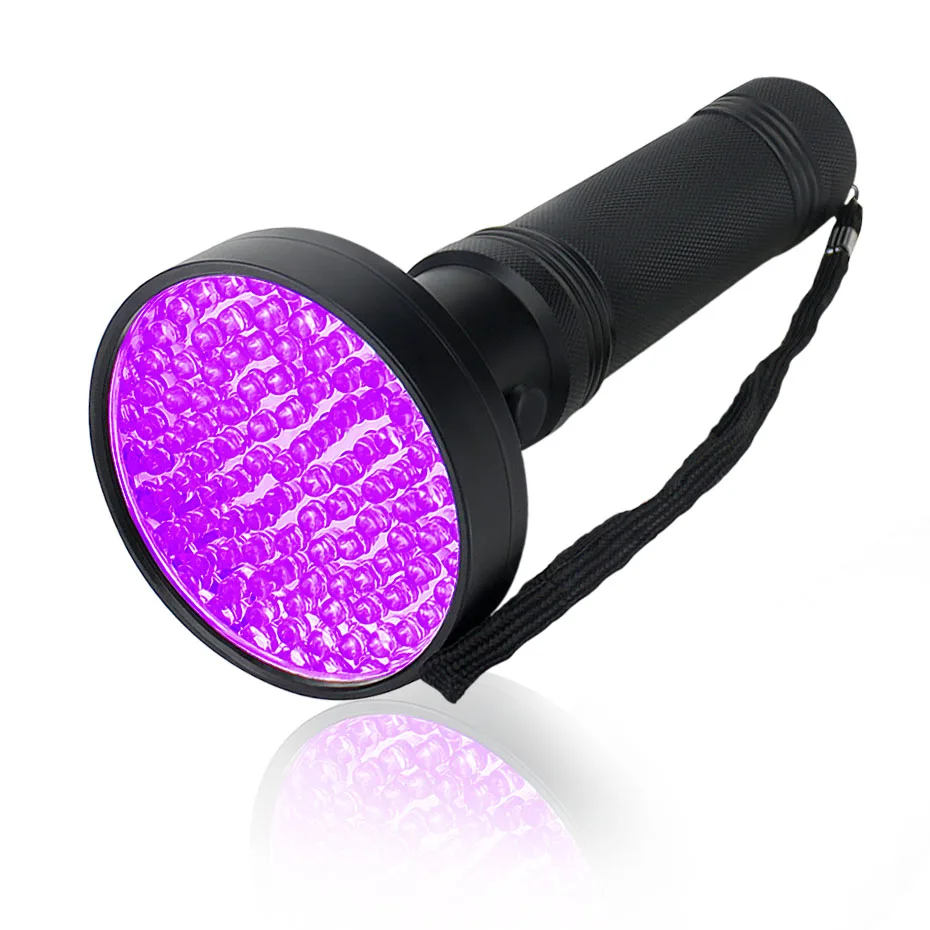 UV Flashlight 100 LEDs 395nm Ultraviolet Torch Waterproof Led Ultra Violet Light For Pet Stains Dog Urine and Bed Bug Detector
