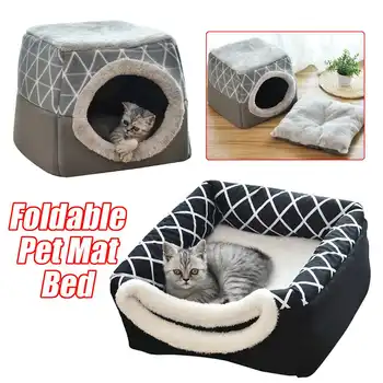 

Pet Cat Dog Nest Dual Use Warm Soft Sleeping Bed Pad For Pet Non-slip Breathable Cat House Dog Sleeping Mat Blanket L/XL