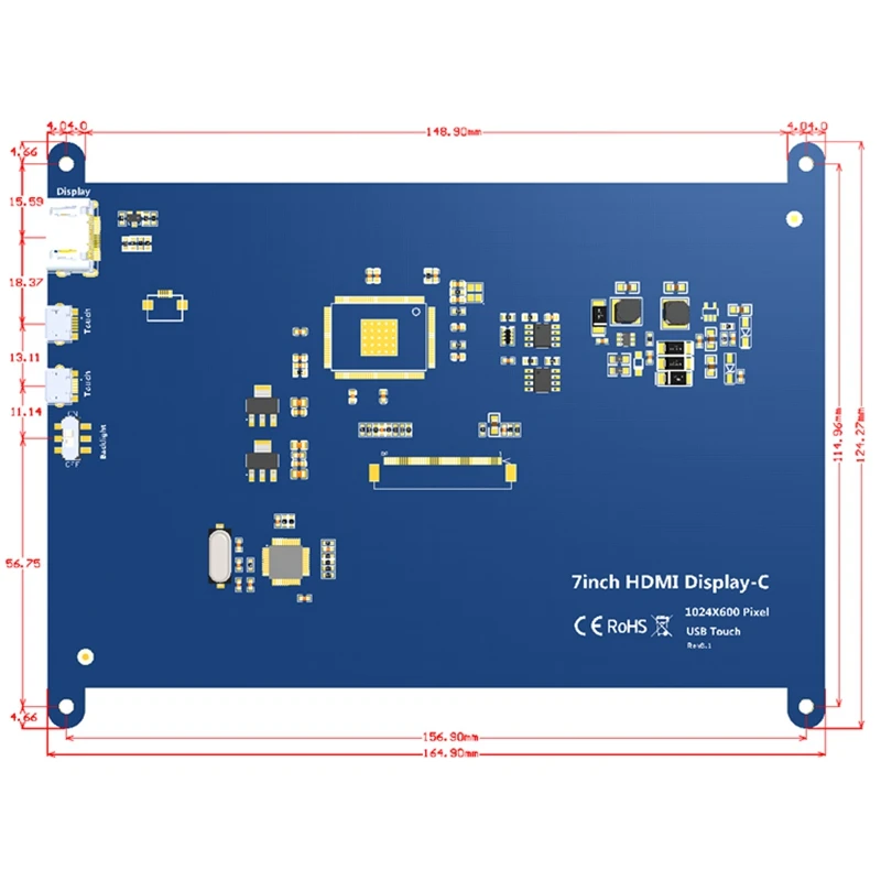 Горячая 3C 7 дюймов ЖК HDMI пресс экран дисплей TFT панель модуль 1024x600 для Banana Pi Raspberry 4B