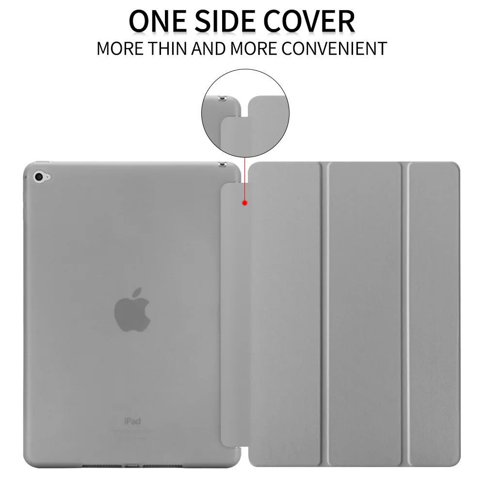 Тройной складной кожаный чехол для Apple iPad Pro 9,7 / Чехол для iPad Pro 9,7 дюйма чехол Чехол с кронштейном Pritective Capa - Цвет: grey
