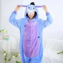 Кигуруми унисекс осел ИА Onesie пижамы Косплей Костюм животных фланелевые пижамы для взрослых Рождество Хэллоуин костюм