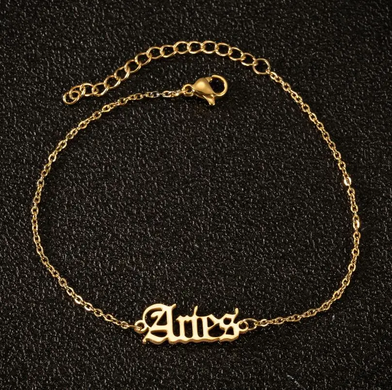 12 Constellation Jewelry Leo Zodiac Sign Astrology Anklets Star Sign Old English Letter Aries Anklets Bracelets Birthday Gift 12 Constellation Jewelry Leo Zodiac Sign Astrology Anklets Star Sign Old English Letter Aries Anklets Bracelets Birthday Gift
