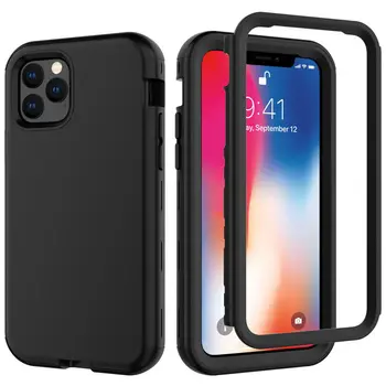 

3 in 1 Hybrid Armor Shockproof Phone Case For iPhone 11Pro Max XR XS Max X PC & Silicone 360 Heavy Duty Protection Back Cover