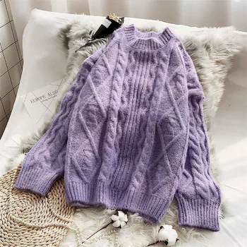 

2020 Large Size Women's Pullover Winter Women Knitted Cashmere Women's Sweaters Loose Women's Jumper Autumn Girls Sweaters