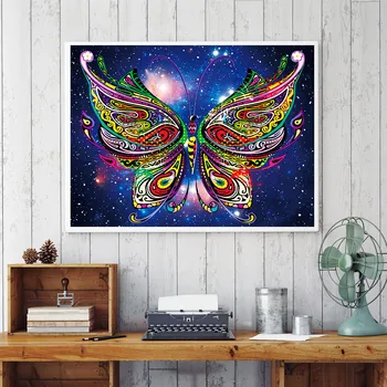

Div 5D Space Galaxy Colorful Butterfly Full Diamond Painting cross stitch kits art High Quality Animal 3D paint by diamonds