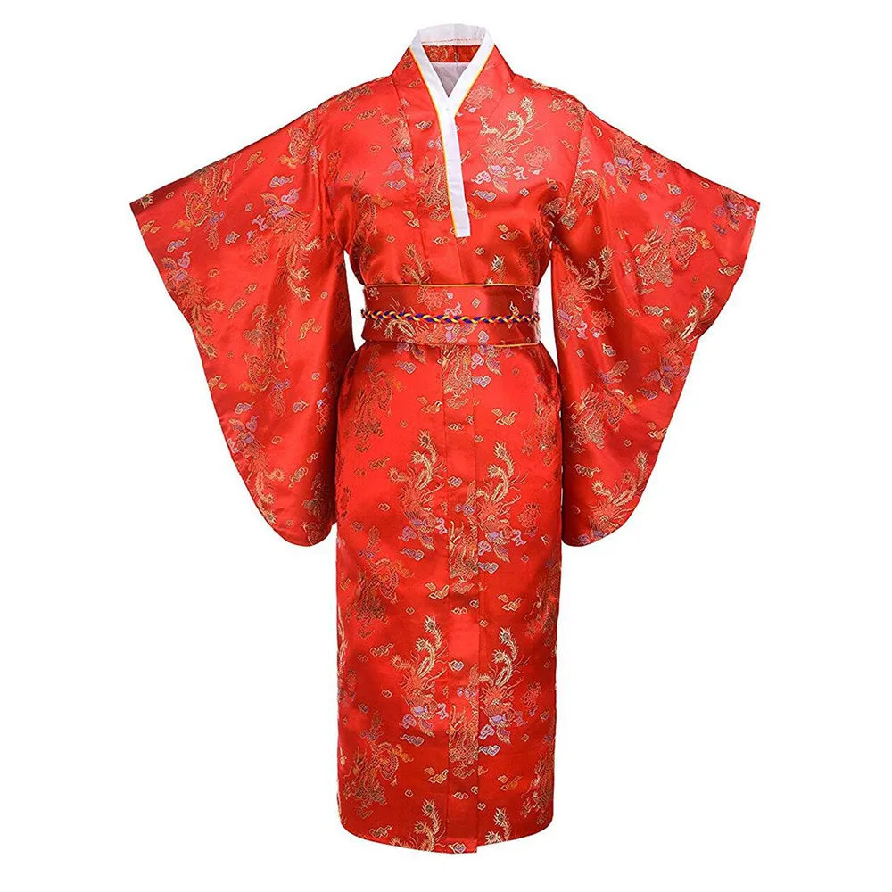 

Classic Kimono Bathrobe Gown Dragon&Phoenix Women Japanese Evening Party Prom Dress Gown Novelty Vintage Sexy Long Clothing