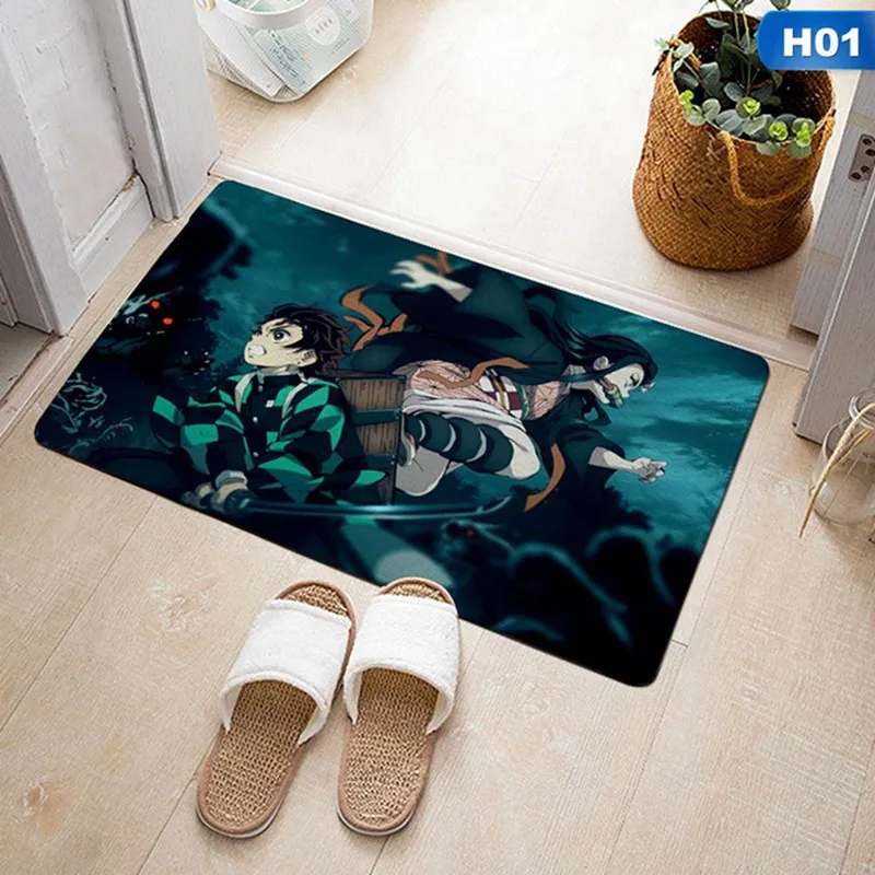 Японский мультяшный коврик Kimetsu No Yaiba с принтом для дома, коврик для кухни, коврик для дома, для улицы, приветствуется, для ванной комнаты, Противоскользящие коврики