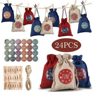 

Calendar Advent Sack Gift Countdown 1-24 Christmas Sticker
