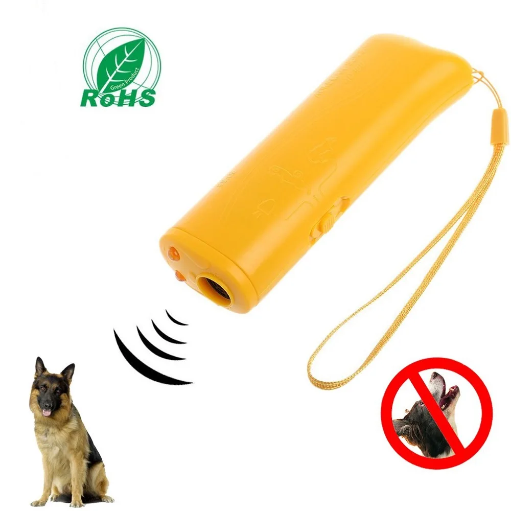 3 in 1 Dog Anti Barking Device Ultrasonic Dog Repeller Stop Bark Control Training Supplies With LED Flashlight