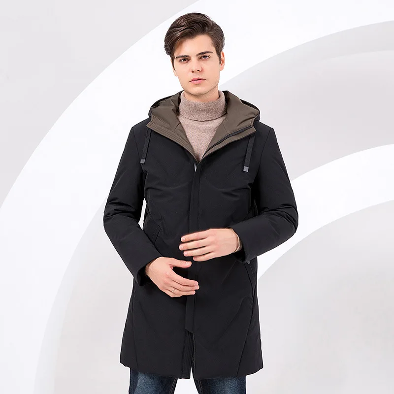 

Winter Big Size Down Jacket Male Medium Length Money Fat Man Tide Plus Fat Plus Large Size Fat Lian Cap Leisure Thicken Coat