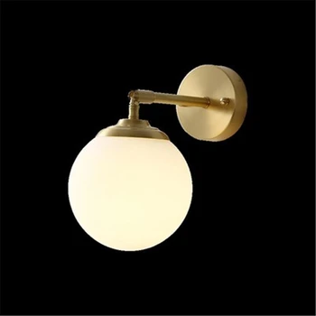 

Nordic Wall Light Copper Bedroom Bedside Light Simple Modern Simple Balcony Aisle Lamp Creative Living Room Wall Lamp