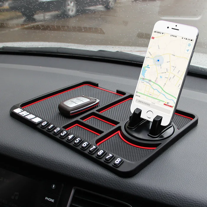 Новейший Противоскользящий коврик для приборной панели автомобиля, gps, ПВХ, держатель для мобильного телефона, подставка, номерная пластина, аксессуары, функция парковки карт