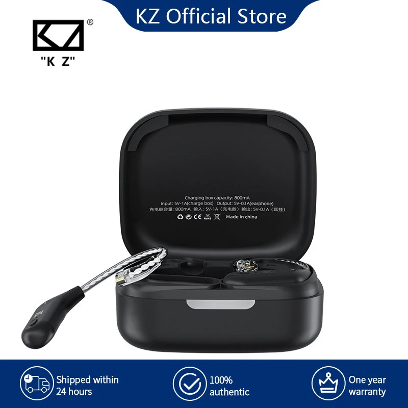 KZ AZ09 bezdrátový aktualizovat kabel bluetooth-compatible 5.2 HIFI bezdrátový ucho hák C špendlík konektor s nabíjení pouzdro