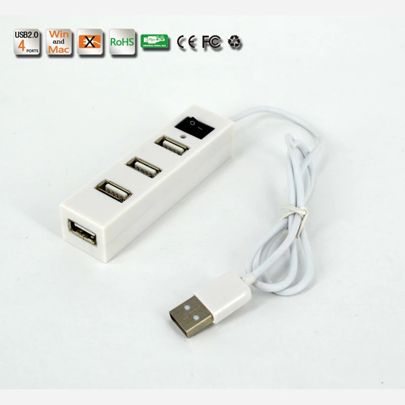 Быстрый 4 USB концентратор больше зарядки USB удлинитель Кабель с переходником для зарядного устройства с переключателем линии, чем разветвитель зарядный кабель