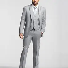 Новое поступление одна кнопка жениха смокинги друзей жениха заостренный лацкан лучший мужской блейзер мужские свадебные костюмы(куртка+ брюки+ жилет+ галстук