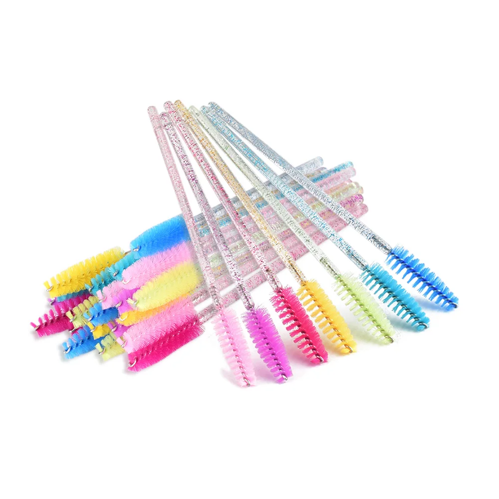 

50pcs Shiny Disposable Eyelash Applicator Wands Curler Brush Set Mascara Eyebrow Spoolers Comb Wands Spoolies Brushes