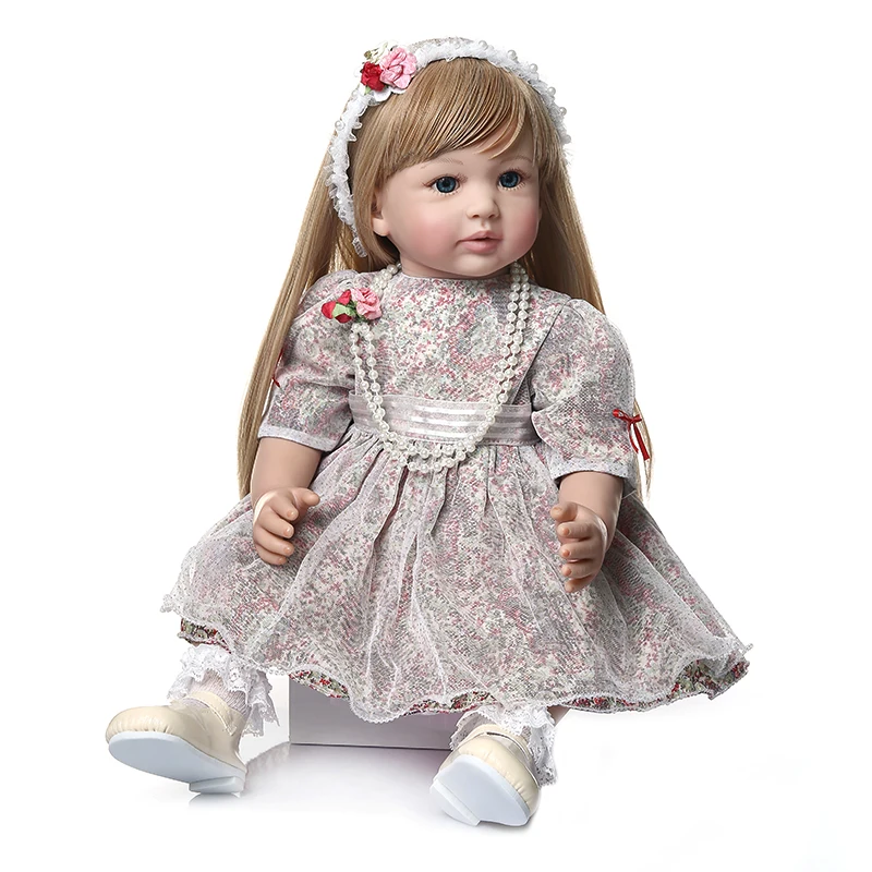 60 см высококачественная коллекционная кукла принцесса младенец получивший новую жизнь девочка кукла с ультра длинными светлыми волосами кукла ручной работы