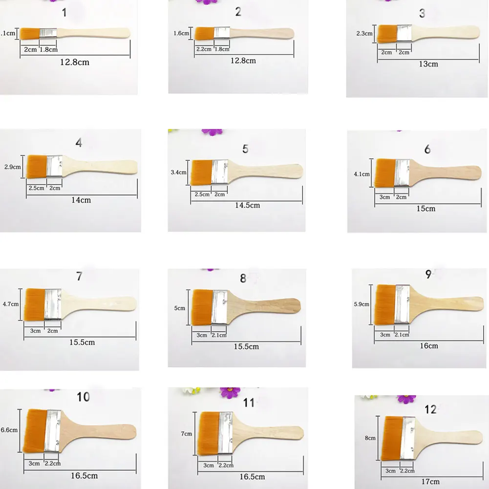 12 шт./компл. нейлон с деревянными ручками масло для барбекю Краски ing домашний инструмент гуашь подарок для детей акварель Настенный декор Краски щетка