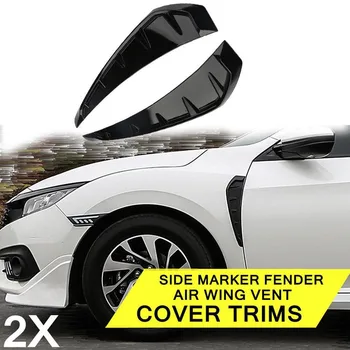 

for Honda for Civic 2016 2017 10th 2PCS Side Body Marker Air Wing Vent Cover Trims Improves Look Carbon Fiber/Matt/Bright Light