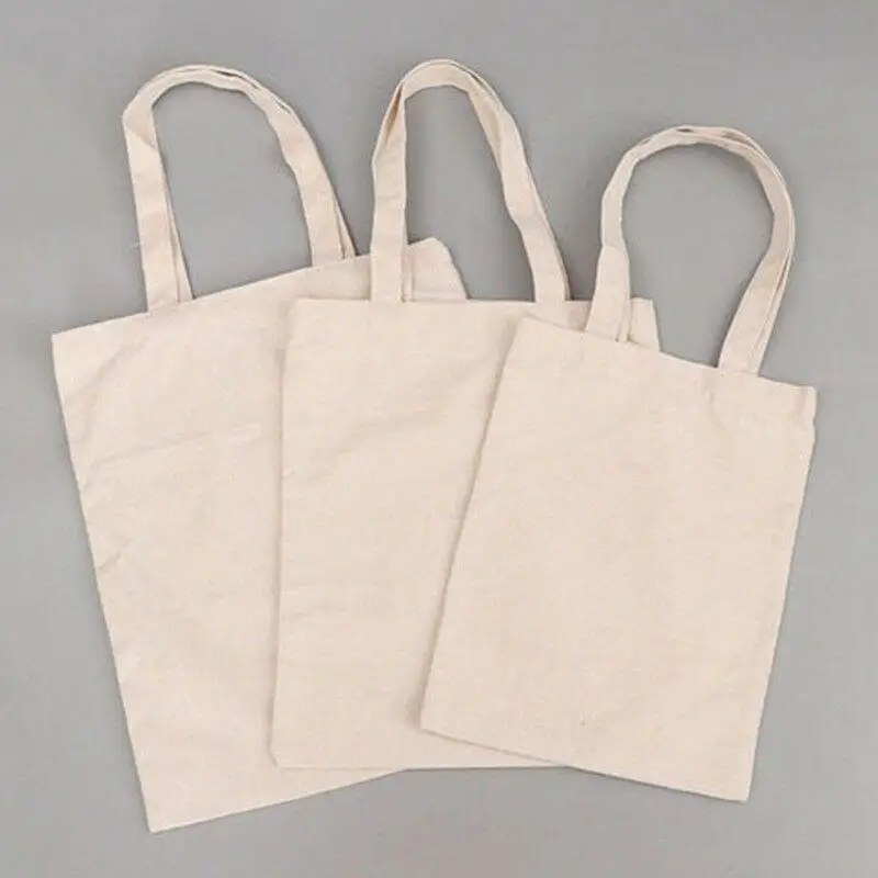 Elegant Creamy White Cotton Canvas Tote - Eco-Friendly High Capacity Shoulder Bag Gift