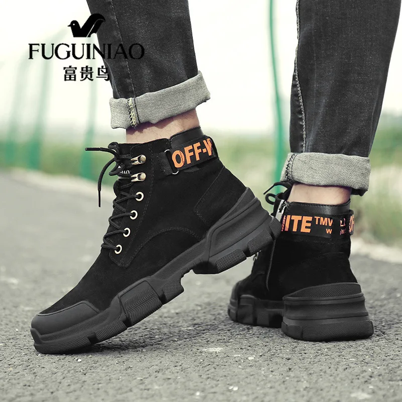 

FGN British-Style Martin Boots Men's 2019 Autumn And Winter New Style MEN'S Leather Shoes Outdoor Worker Boot Fashion Desert Boo
