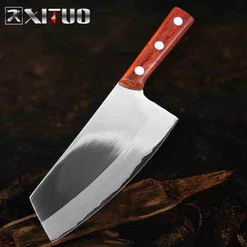 

XITUO Chef Knife Handmade Forged Stainless Steel Kitchen Knife Sharp Cleaver Slicing Utility Butcher Knife Color Wood Handle