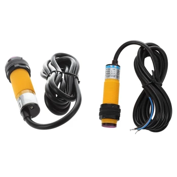 

2 Pcs DC 3 Wire 6-36V IR Photoelectric Sensor Switch 30Cm E18-B03N1, NPN NO & PNP