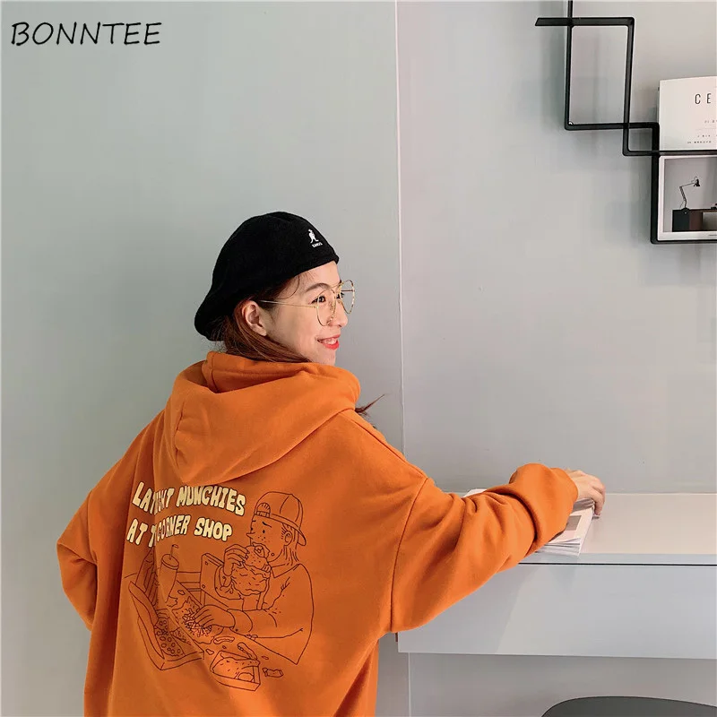 

Hoodies Women 2019 Korean Style Loose Girls Thin Cartoon Printed Large Ulzzang Harajuku Womens Sweatshirts Chic Casual Fashion