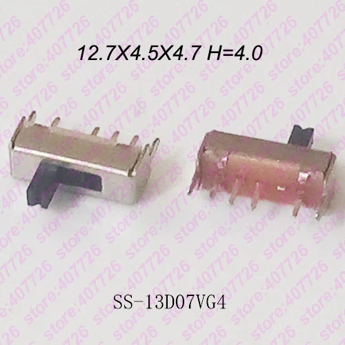 SS-13D07VG4 20 шт. небольшой ползунковый переключатель ВКЛ-ВЫКЛ микротумблер 1P2T/2P3T H = 2 мм/3 мм/4 мм миниатюрный переключатель горизонтальной направляющей SMD/DIP - Цвет: SS-13D07VG4