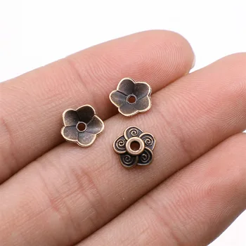 

Wholesale Jewelry Lots Antique Copper Color 8x8mm Bead Caps Charm Necklace Supplies For Jewelry 1000 Pieces