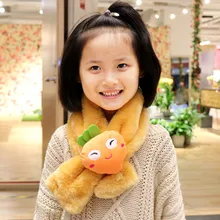 Новинка; модные зимние красивые шарфы для детей; теплый шарф для маленьких мальчиков и девочек; мягкий шарф с рисунком фруктов; детский стрейчевый воротник