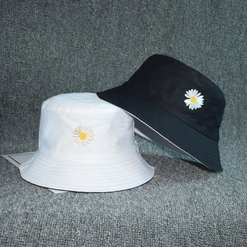 Мужская и женская летняя шляпа GD Daisy Bucket Hat двухсторонняя Панама с козырьком от